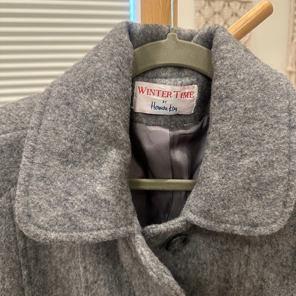 Vintage Wool Blend Grey Coat - Picture 2 of 6